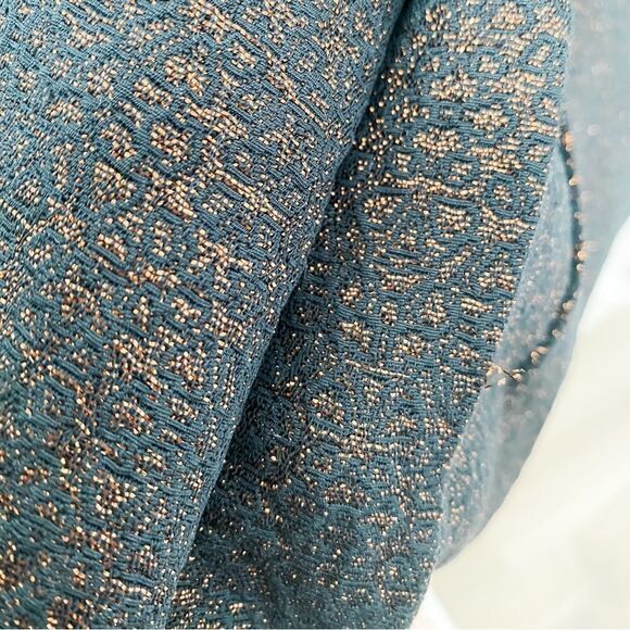 Fall Sale: Club Monaco | Pleated Brown Skirt with Gold Thread - Picture 3 of 6